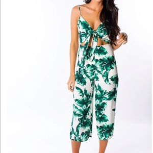 Palm Print Jumpsuit